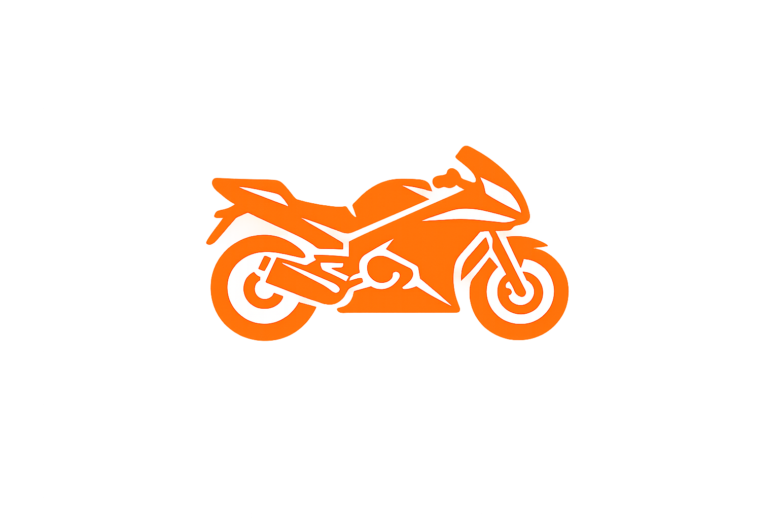 Orange Motorrad Ikone im minimalistischen Stil